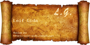 Leif Gida névjegykártya